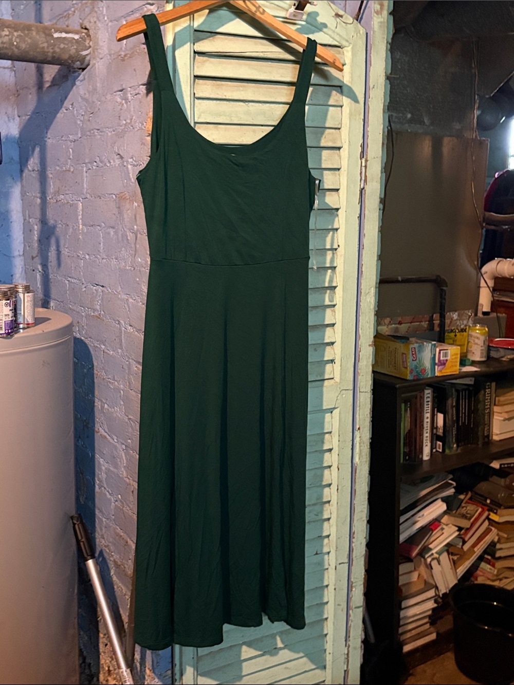 Classic Odette Forest Green Scoop Neck Women's Dress